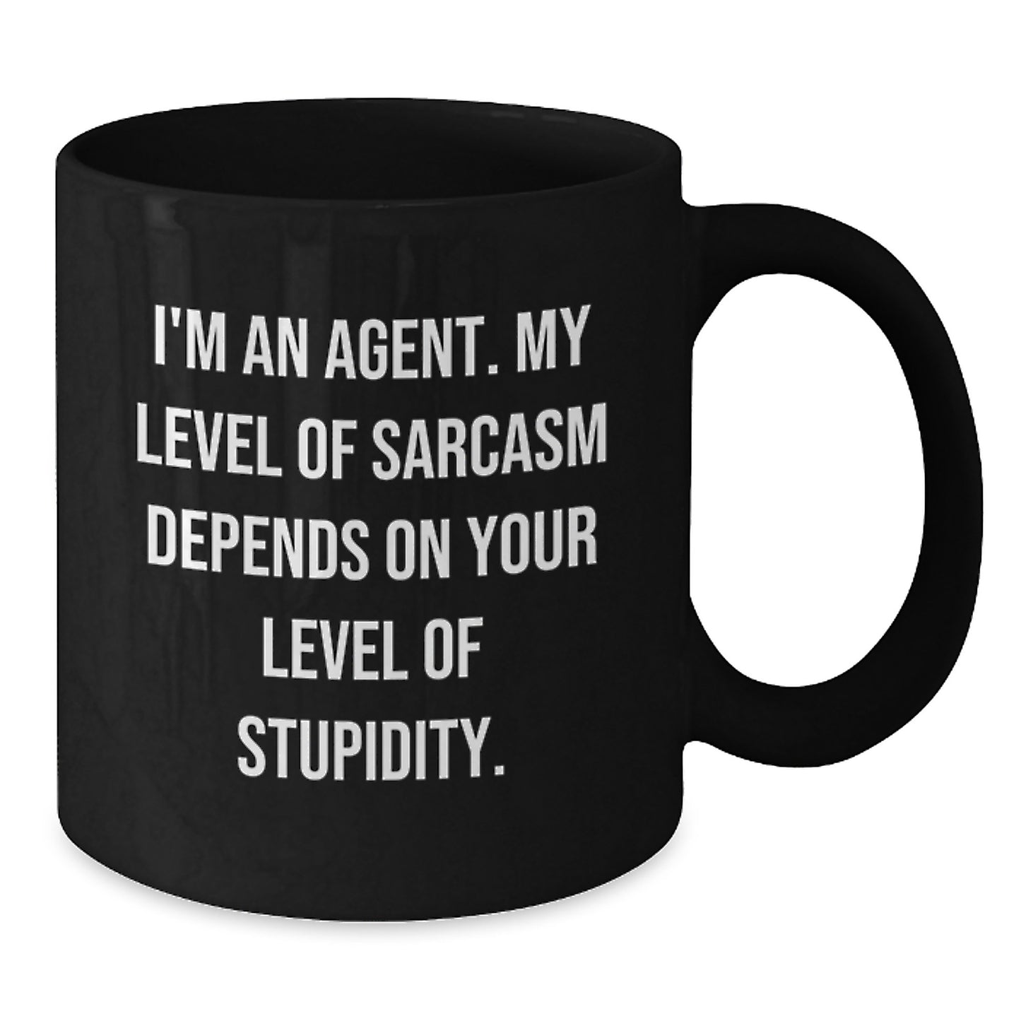 Funny Agent Gifts for Men, Black Coffee Mug with Sarcastic Quote, Christmas Unique Gifts from Friends, Coasters for Agent - Additional