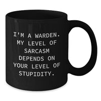 Load image into Gallery viewer, Funny Warden Black Coffee Mugs Gifts from Friends for Warden Men Christmas Unique - Additional
