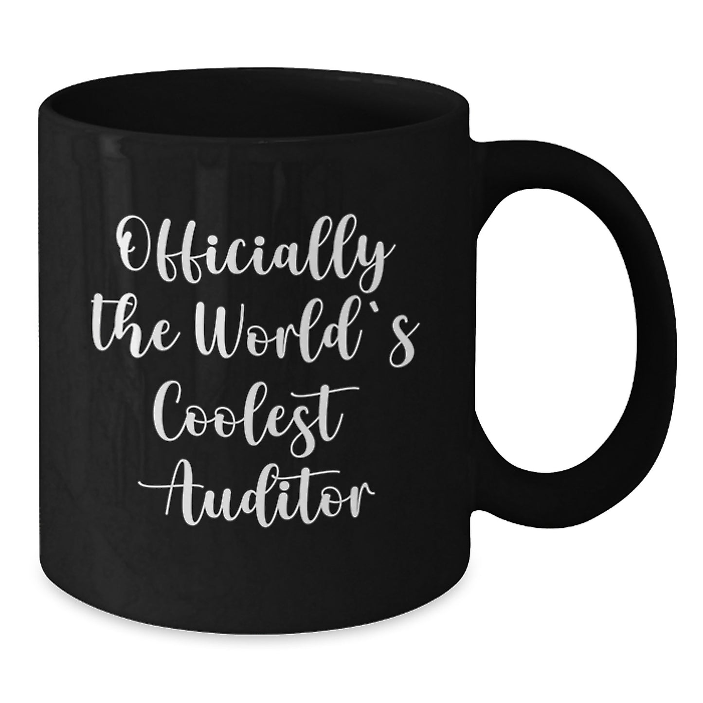 Auditor Gifts for Men - Officially The World's Coolest Auditor Black Coffee Mug, Funny Quote, Christmas Unique Presents from Friends - Additional