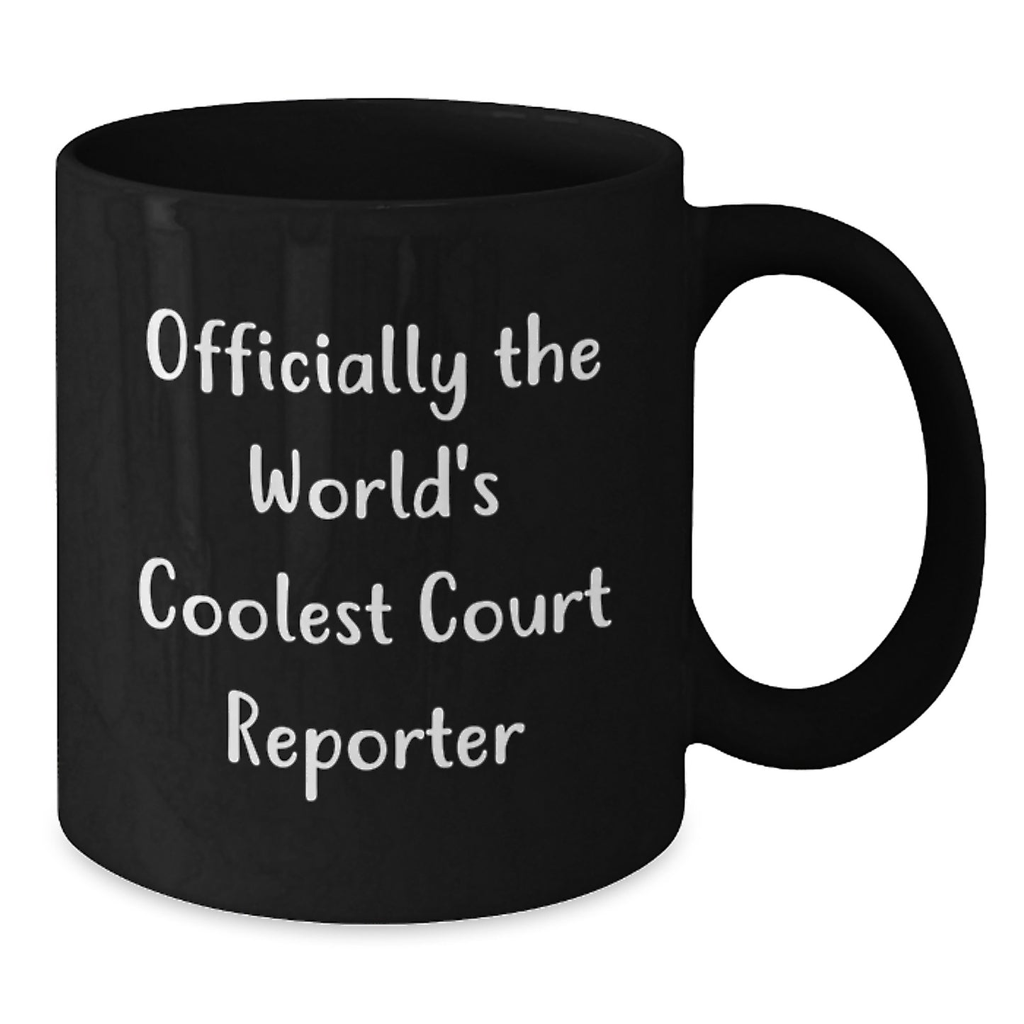 Funny Court Reporter Gifts from Friends for Men - Black Coffee Mug - Officially The World's Coolest Court Reporter Quote Christmas Unique Gifts - Additional