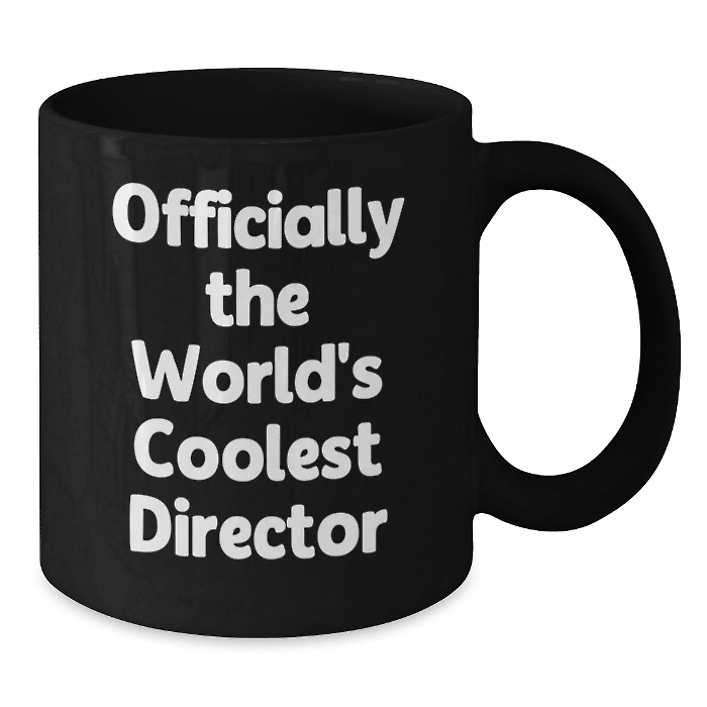 Funny Director Gifts from Men to Men - Black Christmas Unique Mug with 'Officially The World's Coolest Director' Quote, Perfect for Coffee Lovers - Additional