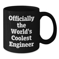 Load image into Gallery viewer, Funny Engineer Gifts, Unique Black Coffee Mug for Men, Christmas Unique Presents from Friends to &#39;Officially The World&#39;s Coolest Engineer&#39; - Additional
