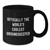 Load image into Gallery viewer, Funny groundskeeper Gifts from Friends for groundskeeper Men, &#39;Officially The World&#39;s Coolest groundskeeper&#39;, Black Coffee Mug - Additional

