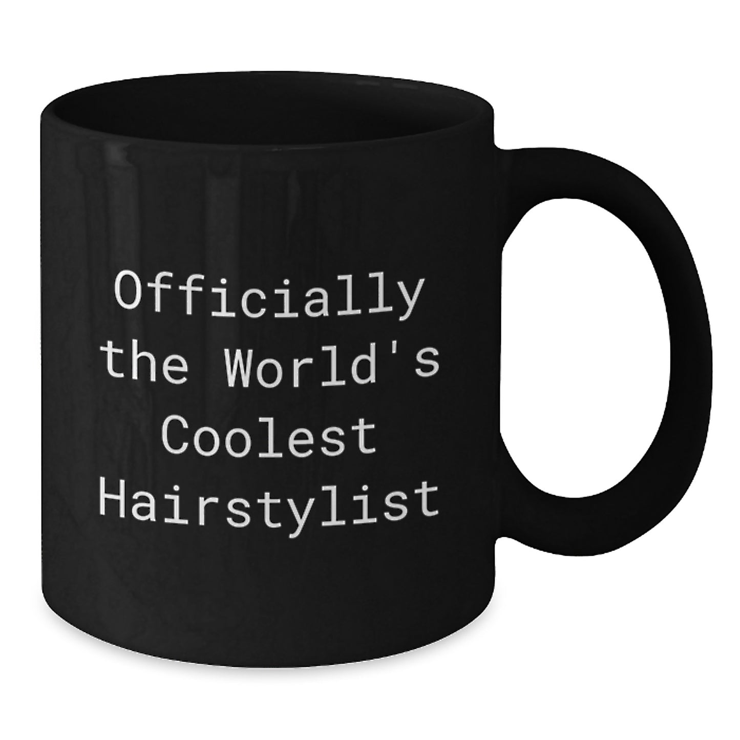 Funny Hairstylist Gifts from Friends for Men, Women, Coworkers, Family - 'Officially The World's Coolest Hairstylist' Quote on Black Coffee Mug - Additional
