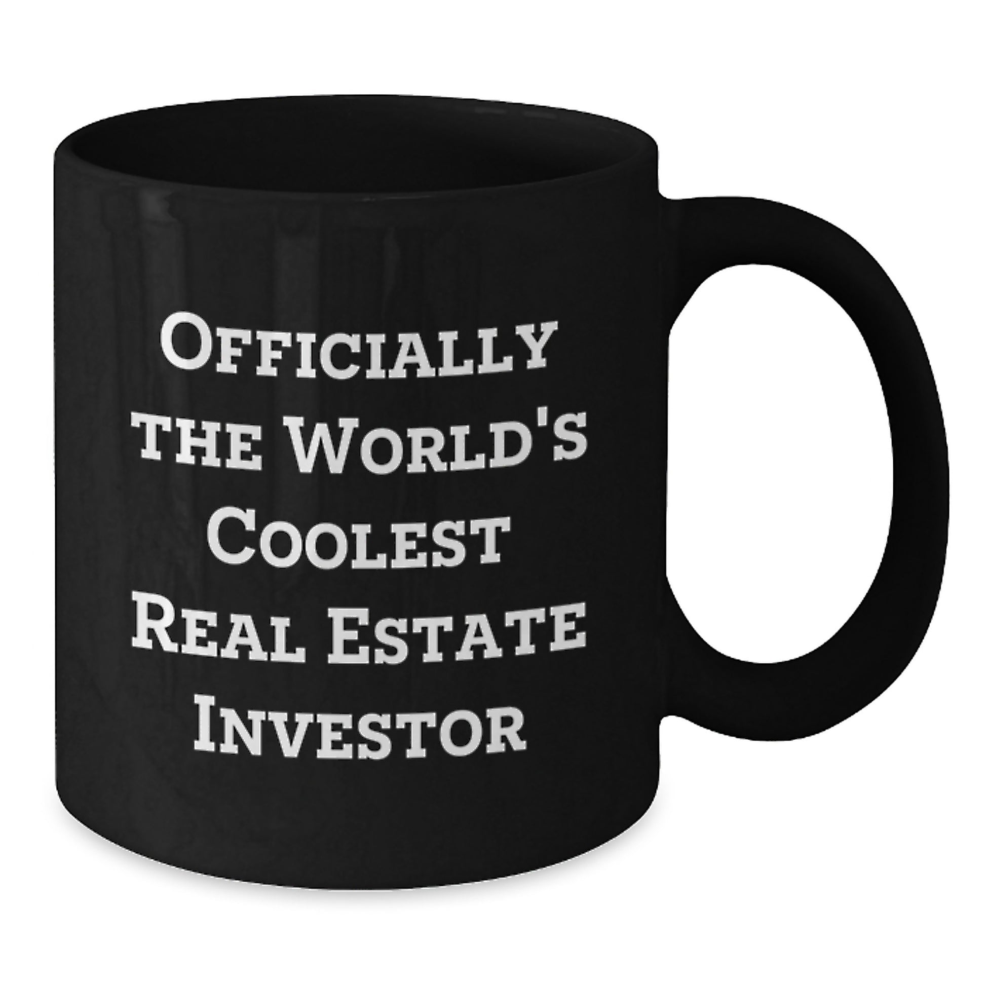 Funny Real Estate Investor Gifts from Men to Friends, Unique Christmas Memorable Presents for Real Estate Investor, Officially The World's Coolest Real Estate Investor Black Coffee Mug for Coworkers - Additional