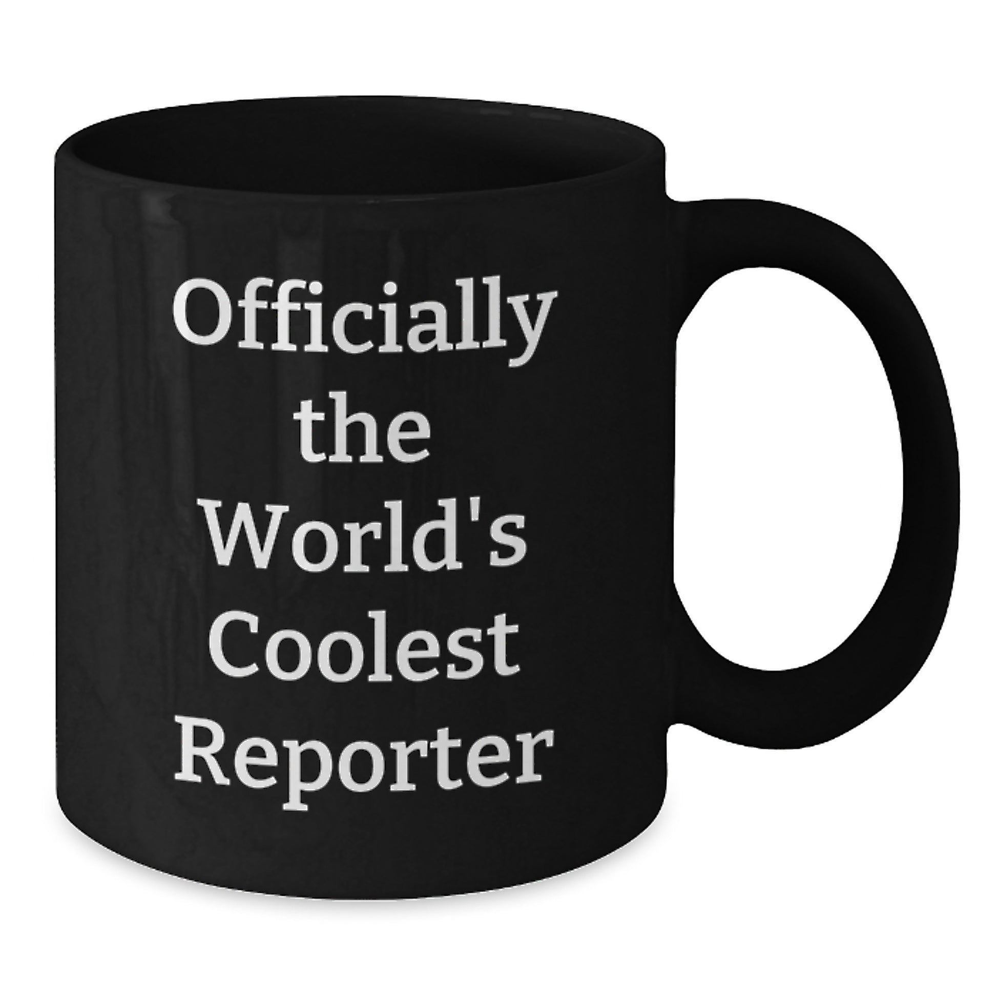 Funny Reporter Gifts from Friends, Black Coffee Mug for Reporter, 'Officially The World's Coolest Reporter' Christmas Unique - Additional