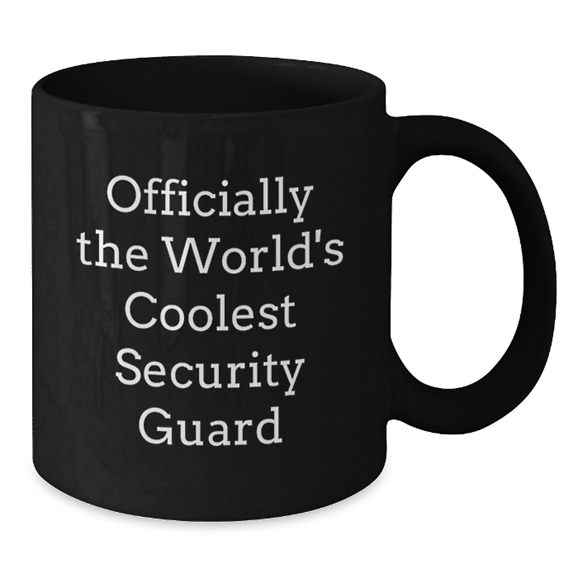 Funny Security Guard Gifts from Friends to Men for Graduation, Black Coffee Mug with 'Officially The World's Coolest Security Guard' Quote, Microwave and Dishwasher Safe - Additional