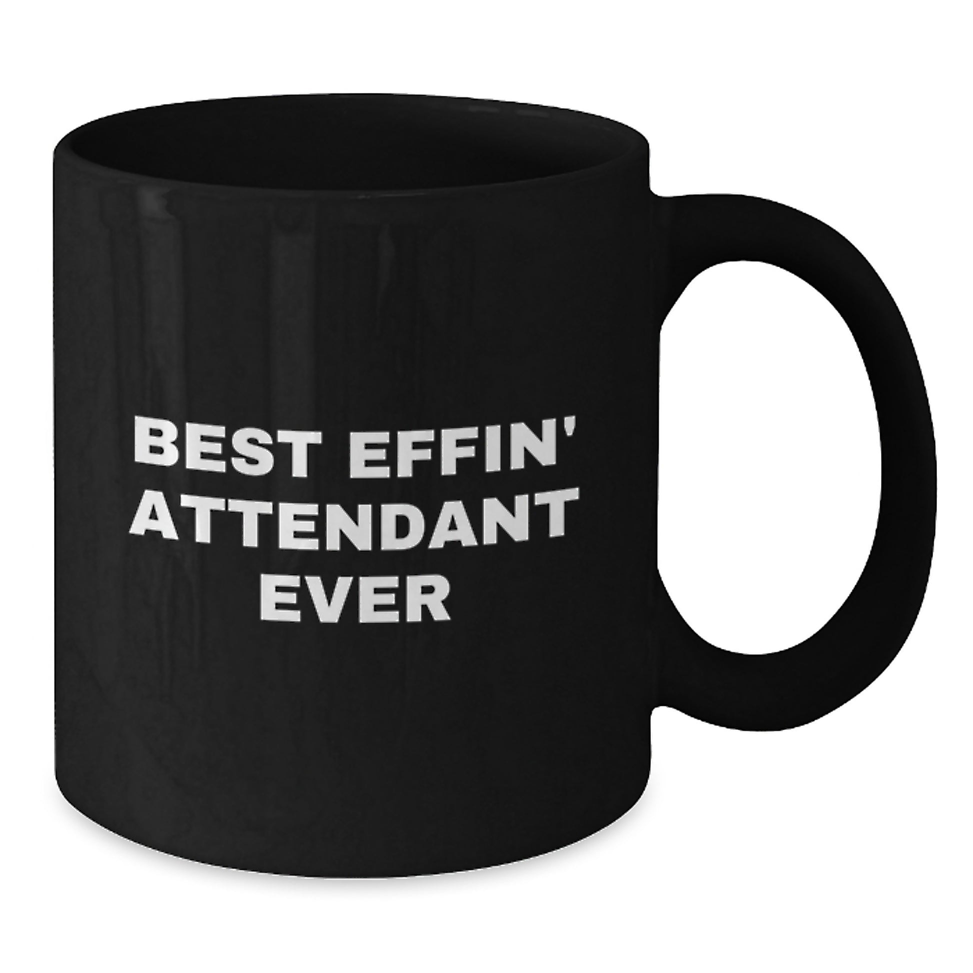 Funny Attendant Gifts from Friends Christmas Unique Mugs with 'Best Effin' Attendant Ever' Quote Black Coffee Mug for Men - Additional
