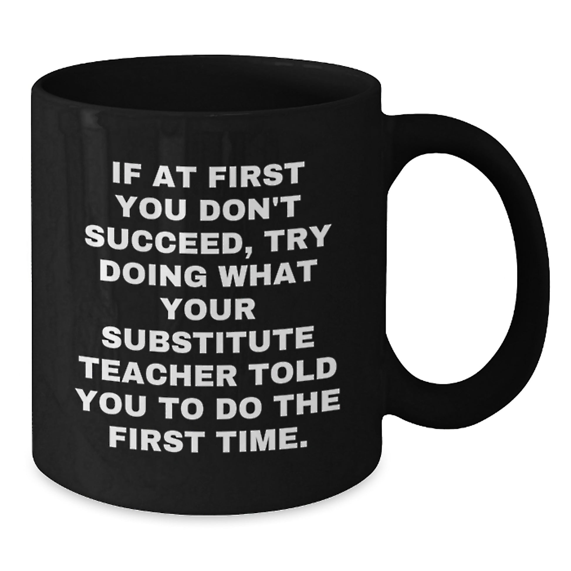 Funny Substitute Teacher Gifts from Men to Friends Christmas Unique Mugs - If You Don't Succeed Try What Your Teacher Told - Black Coffee Mug - Additional