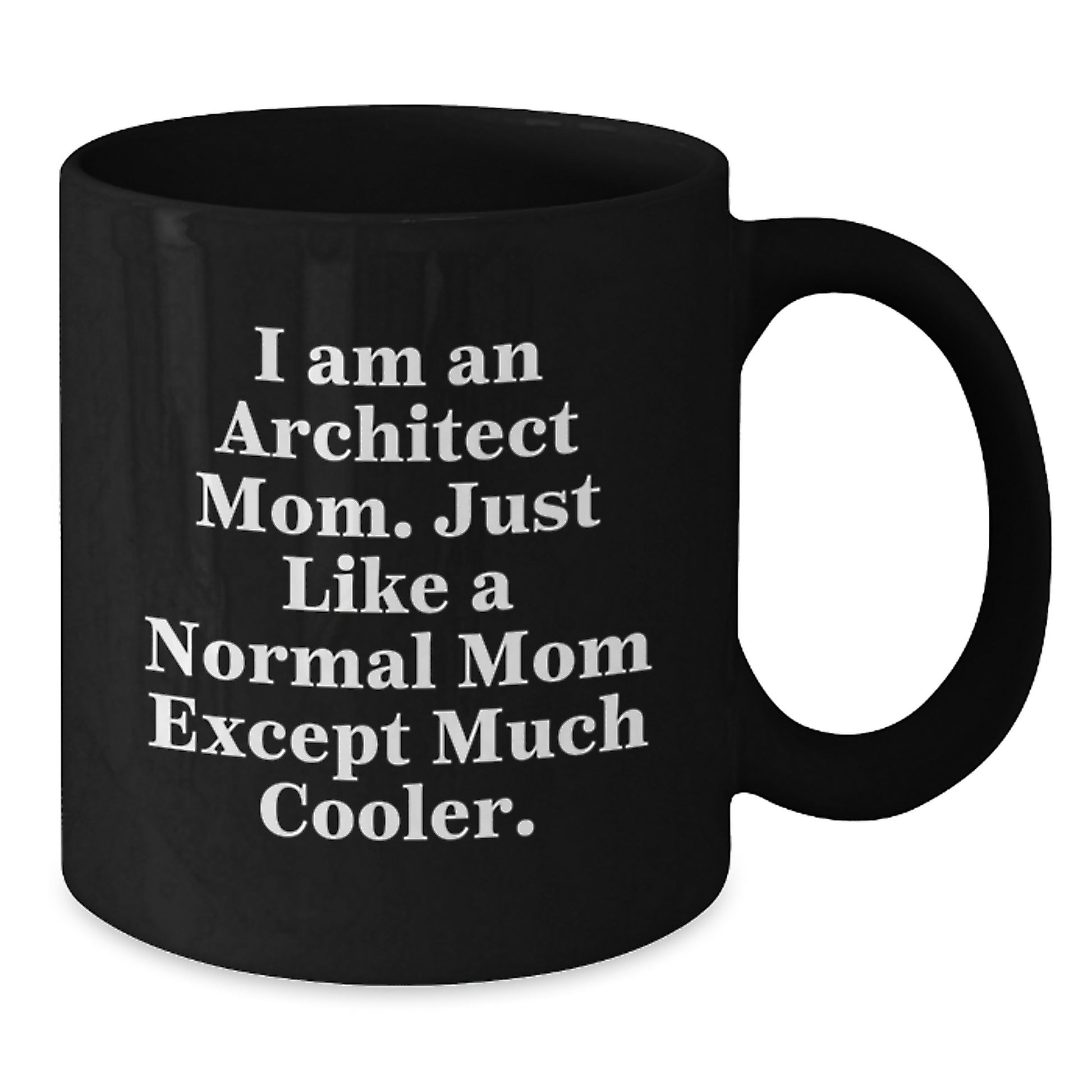 Funny Architect Gifts from Friends for Men - I Am An Architect Mom Black Coffee Mug 15oz - Birthday Unique - Additional