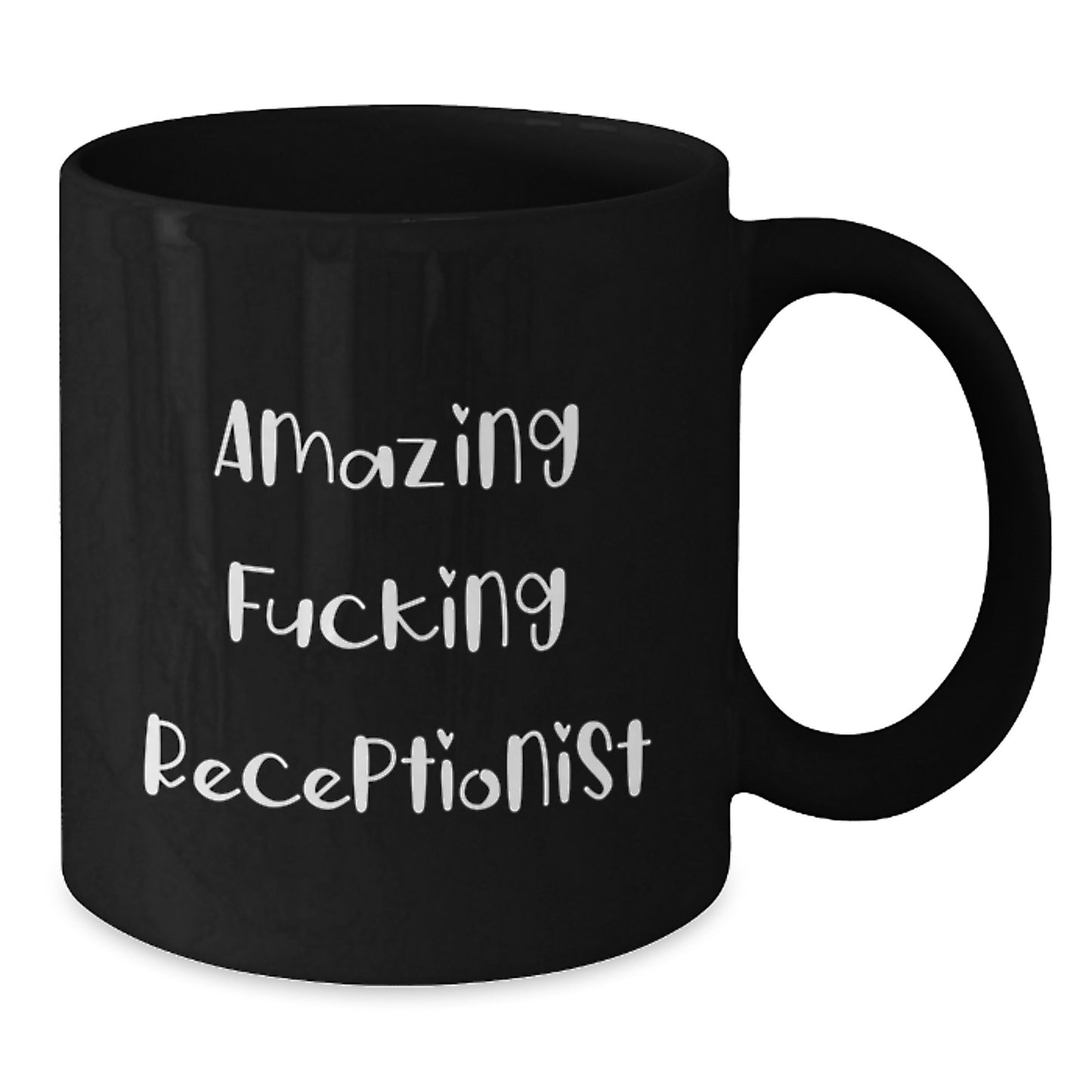 Funny Gift for Receptionist, Black Coffee Mug, Birthday Unique Gifts from Coworkers - Additional