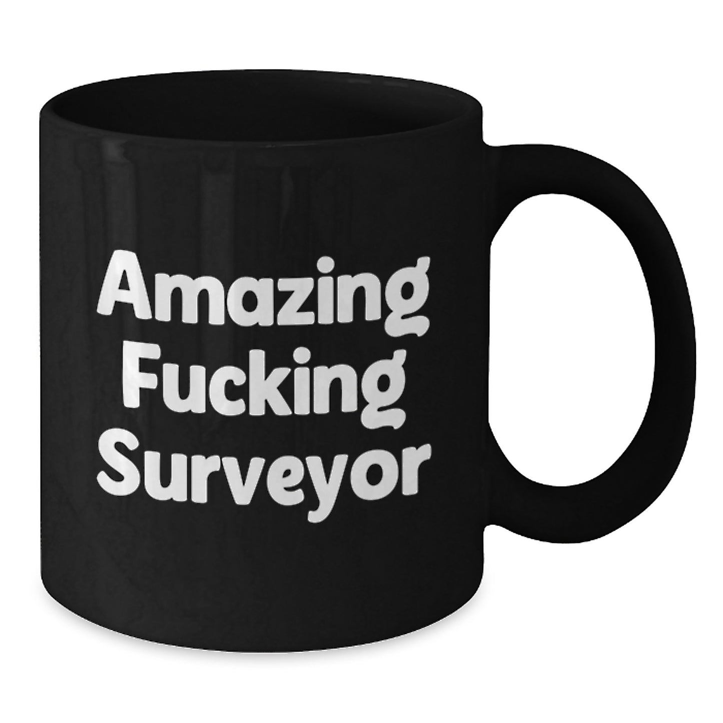 Funny Surveyor Gifts from Men to Surveyor Friends on Valentine's Unique Black Coffee Mug - Additional