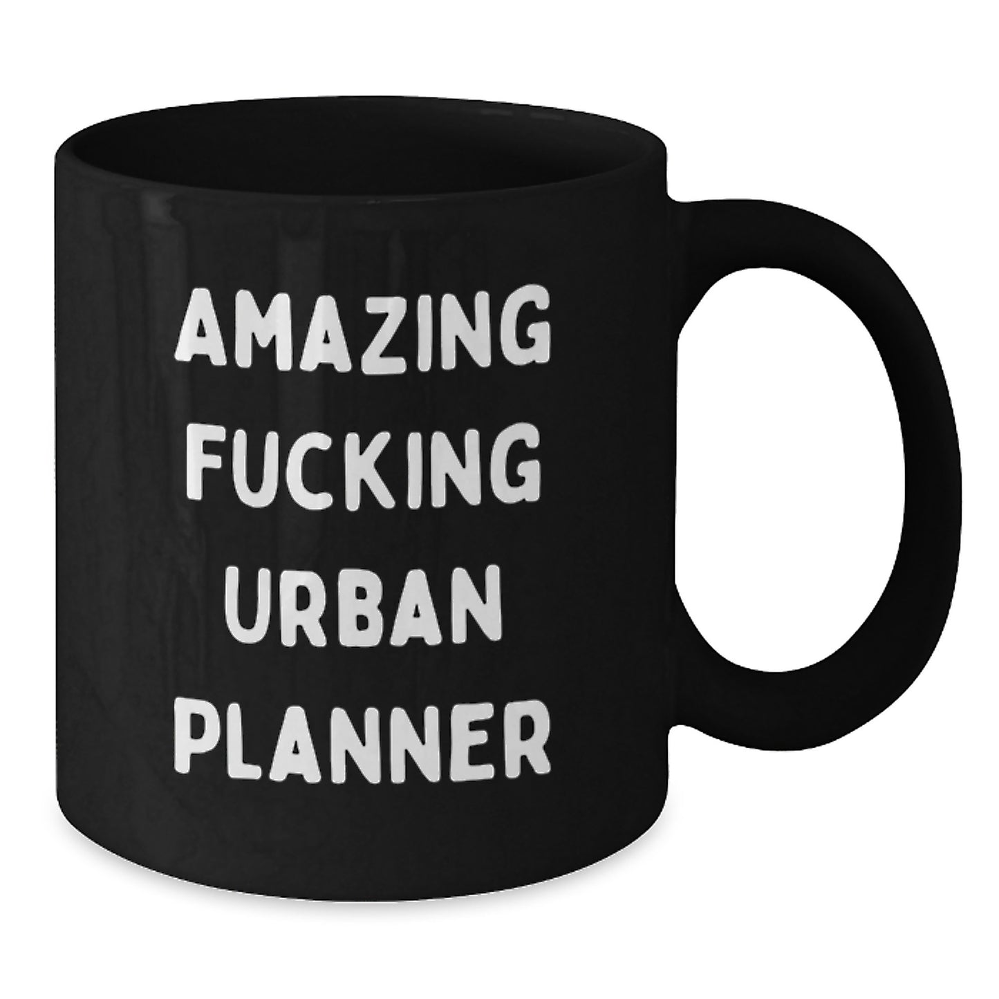 Funny Urban Planner Gifts for Him, from Men, Black Coffee Mug, Amazing F--king Urban Planner, Perfect Valentine's Unique Gift - Additional