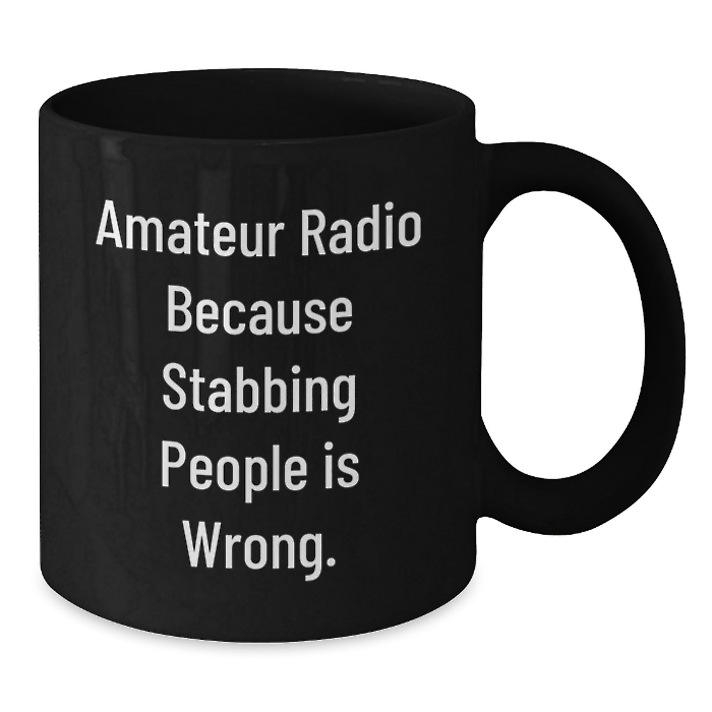 Funny Amateur Radio Gifts from Men to Women, Black Coffee Mug for Amateur Radio Enthusiasts - Valentine's Unique Gifts - Additional