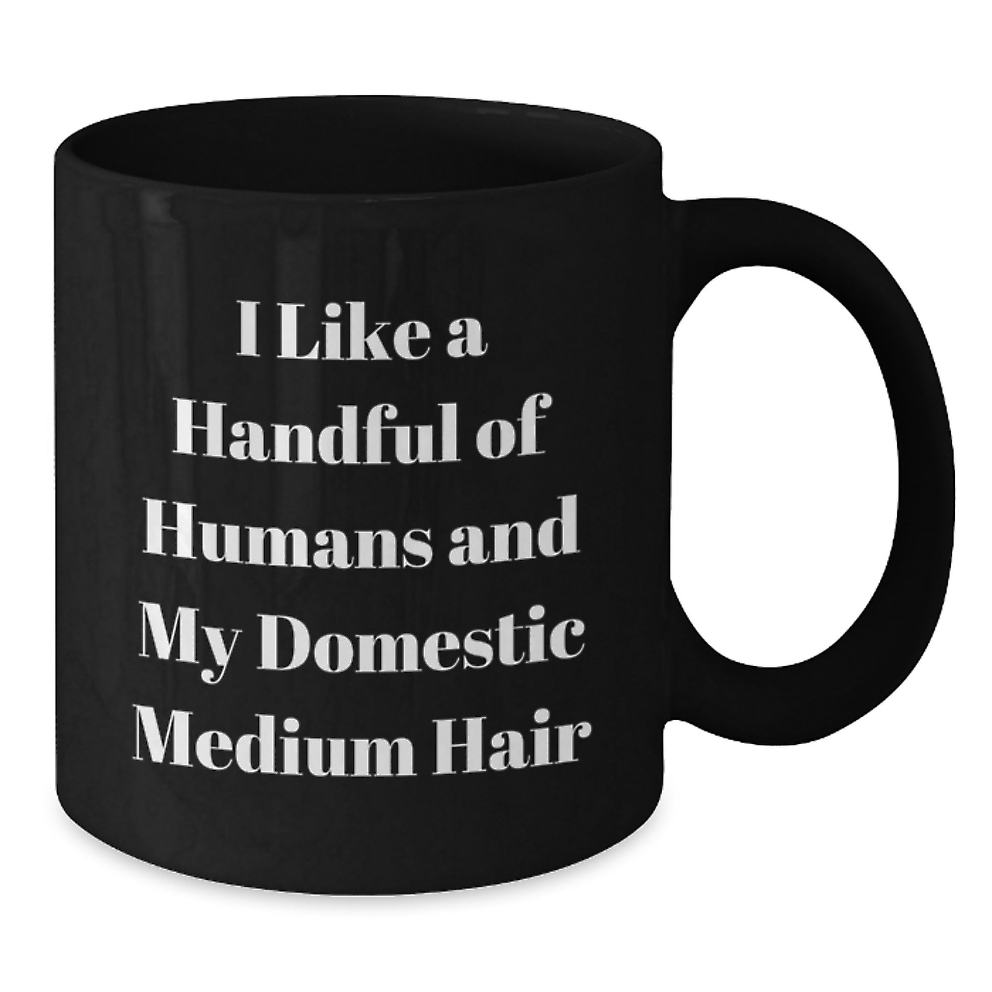 Funny Domestic Medium Hair Cat Lover Gifts from Men to Friends on Mother's Day Unique Black Coffee Mug - Additional