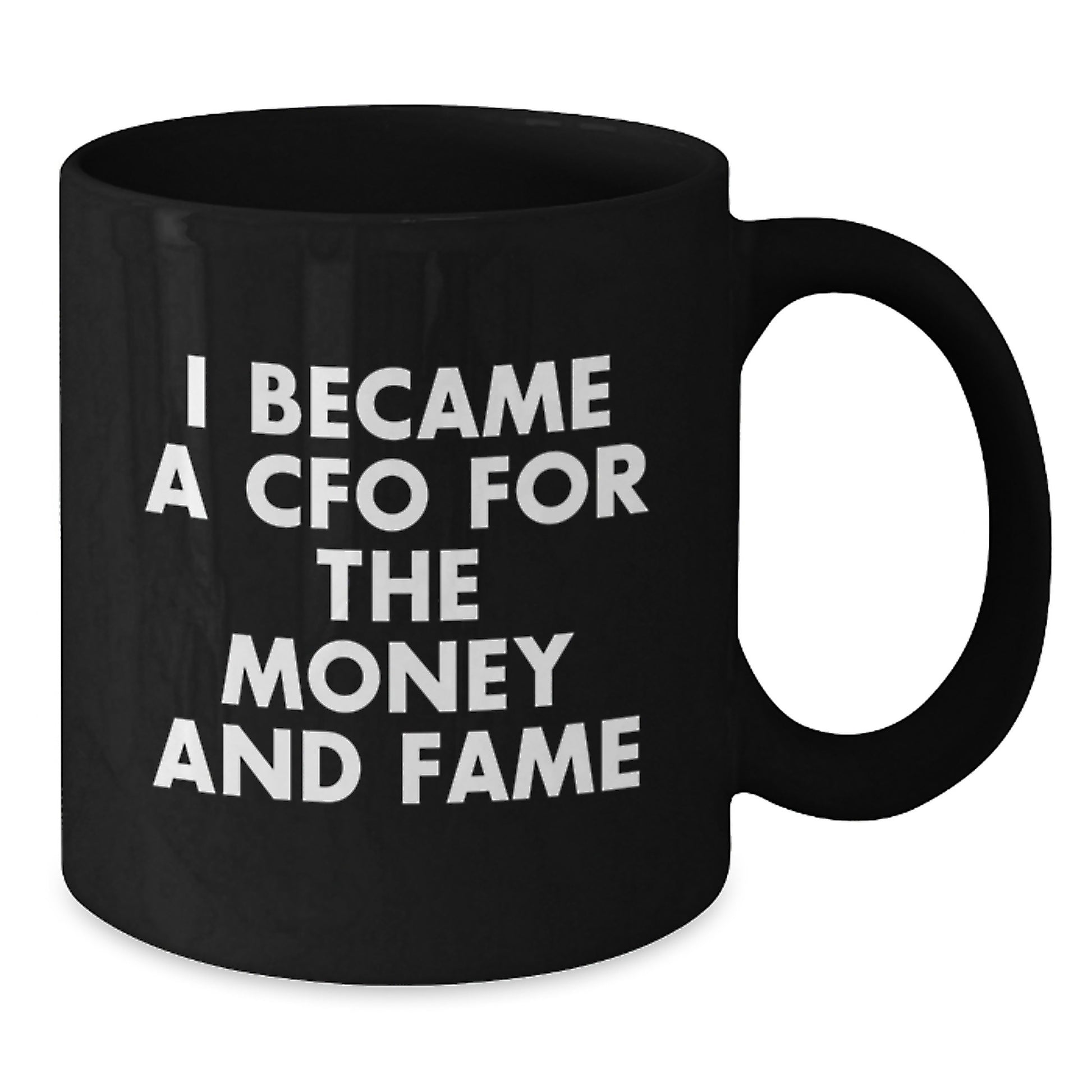 CFO Gifts from Men for Valentine's Unique Gifts - Funny Quote Black Coffee Mug, I Became A Cfo For The Money And Fame - Additional