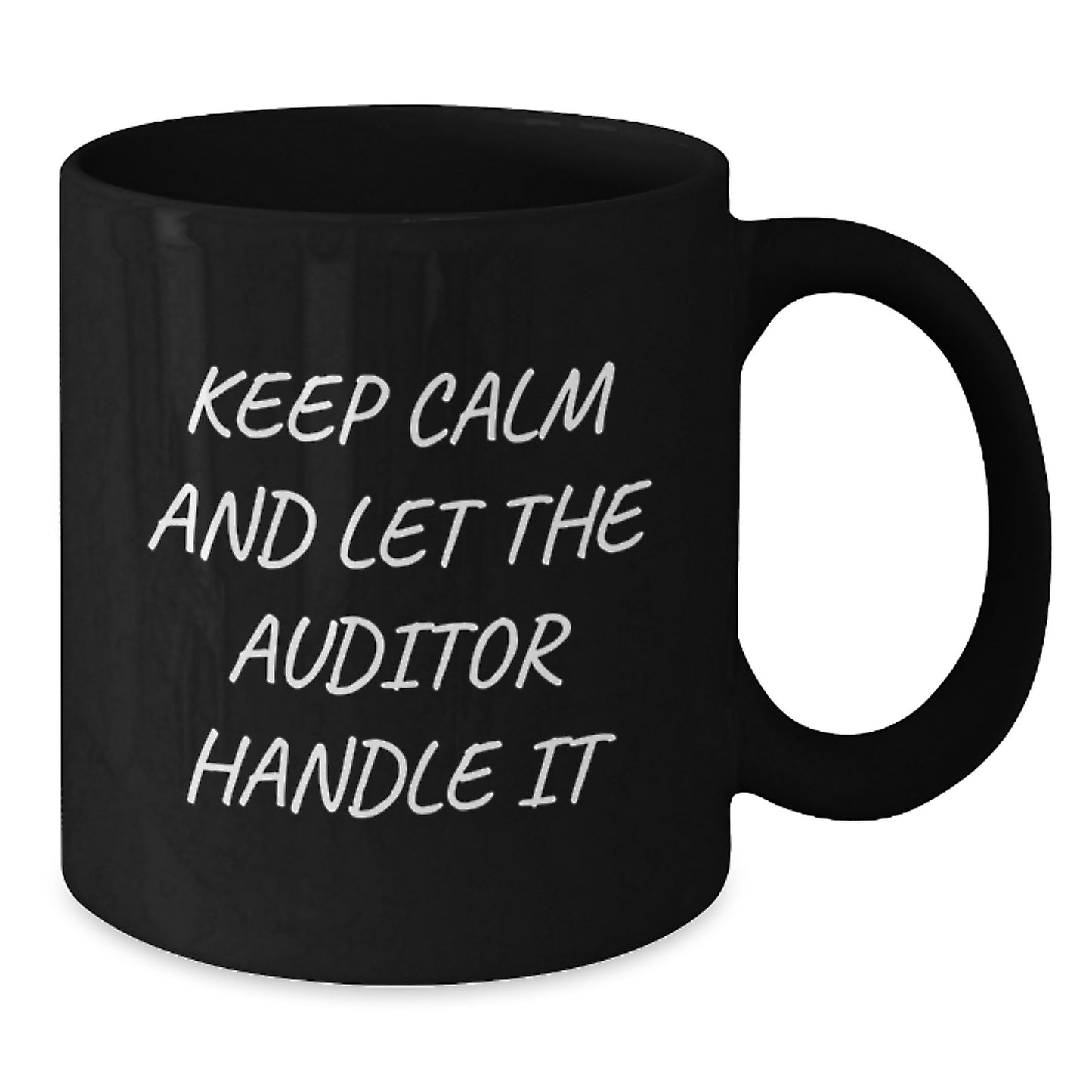 Funny Auditor Gifts, Keep Calm And Let The Auditor Handle It, Black Coffee Mug for Father's Day Unique Gifts from Men to Men or Women - Additional