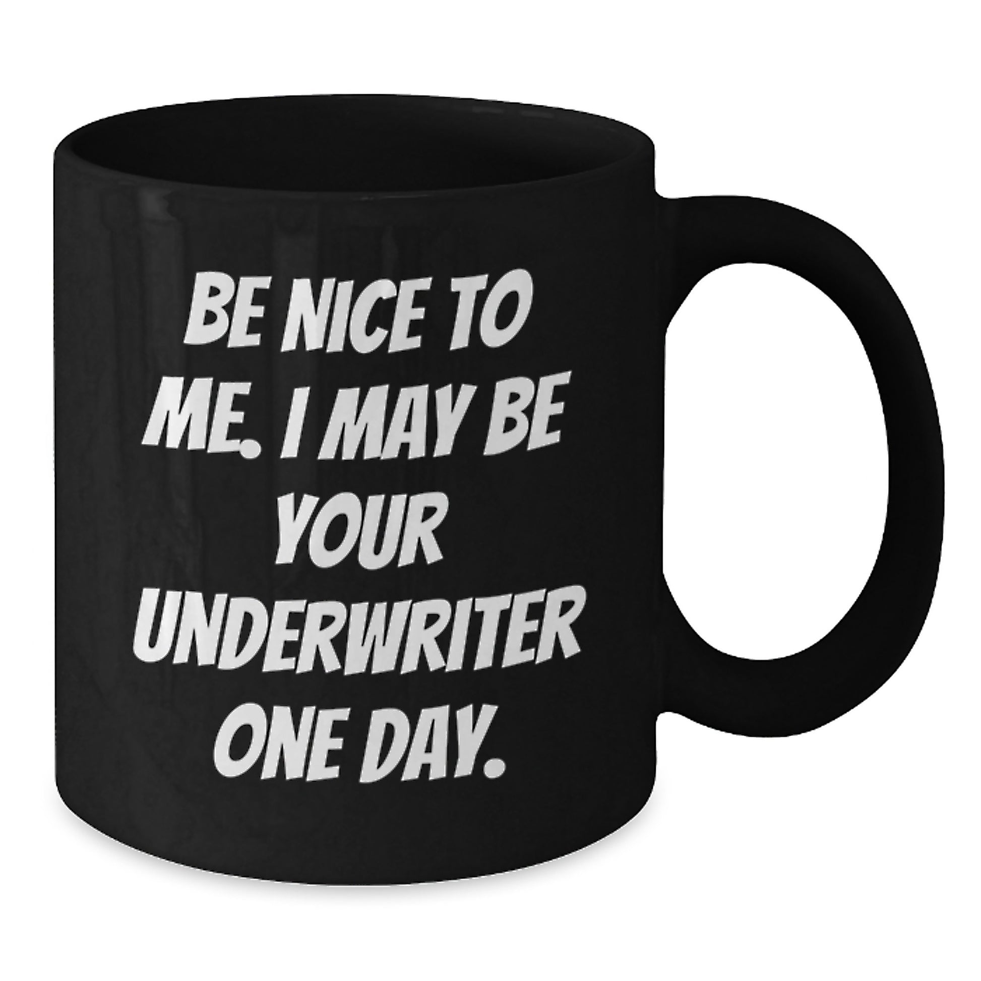 Funny Underwriter Gifts, Black Coffee Mug for Underwriter, Be Nice To Me I May Be Your Underwriter One Day Gifts from Men to Underwriter - Additional
