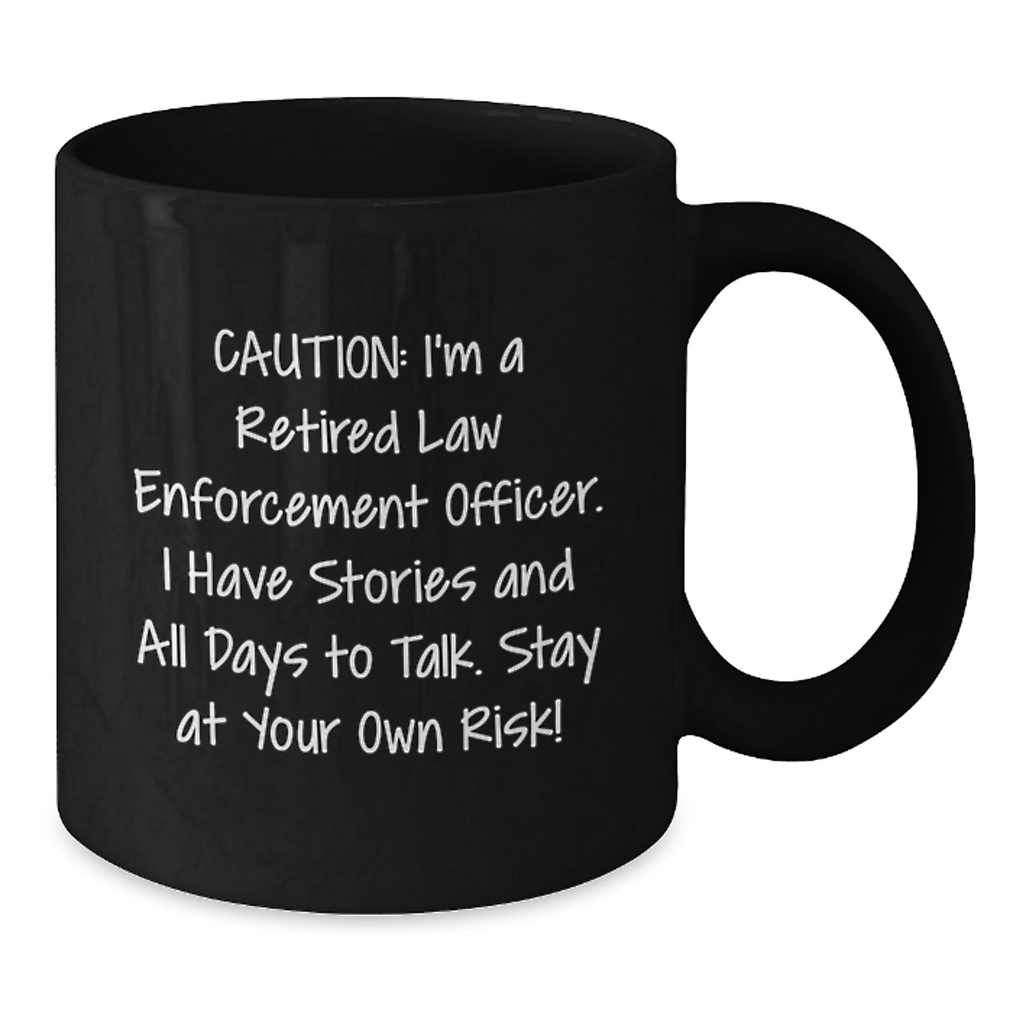 Law Enforcement Officer Keepsake Black Coffee Mug for Him Birthday Gift - Additional