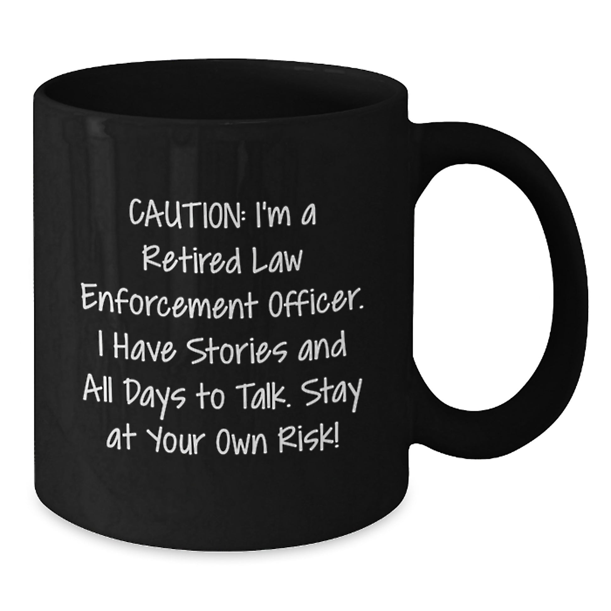 Law Enforcement Officer Keepsake Black Coffee Mug for Him Birthday Gift - Additional