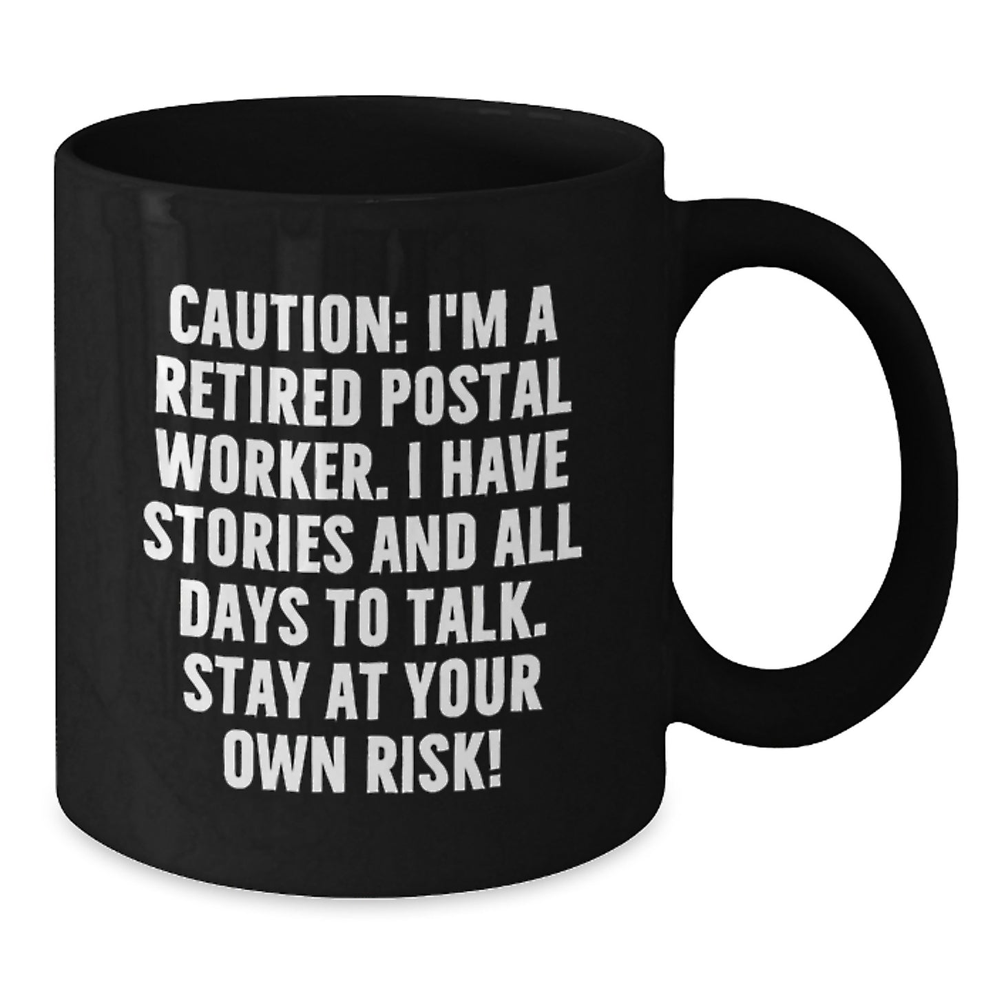 Funny Postal Worker Gifts for Men - Black Coffee Mug with Caution Quote, Graduation Unique Gifts, Gifts from Friends to Coworkers - Additional