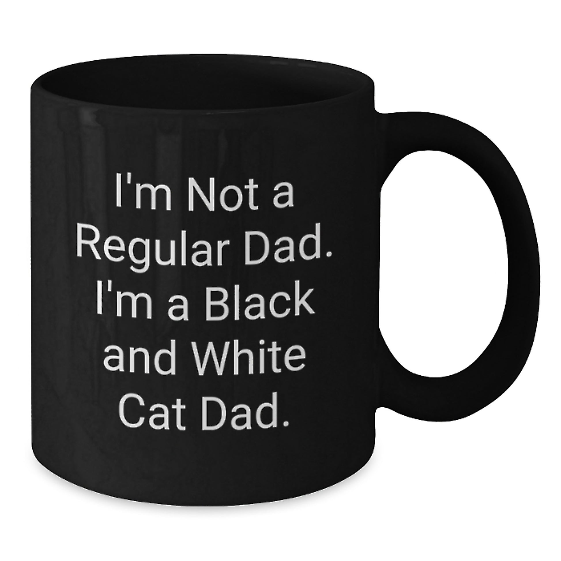 Funny Black and White Cat Gifts for Men and Women, I'm Not A Regular Dad, Unique Valentine's Mugs for Coffee Lovers, Black Coffee Mug Gifts from Dad to Family - Additional
