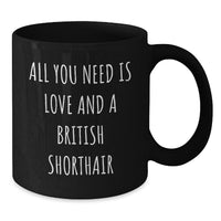 Load image into Gallery viewer, Gifts from Men to Friends for British Shorthair Cat Lovers on Valentine's - Unique British Shorthair Cat Black Coffee Mug - Additional
