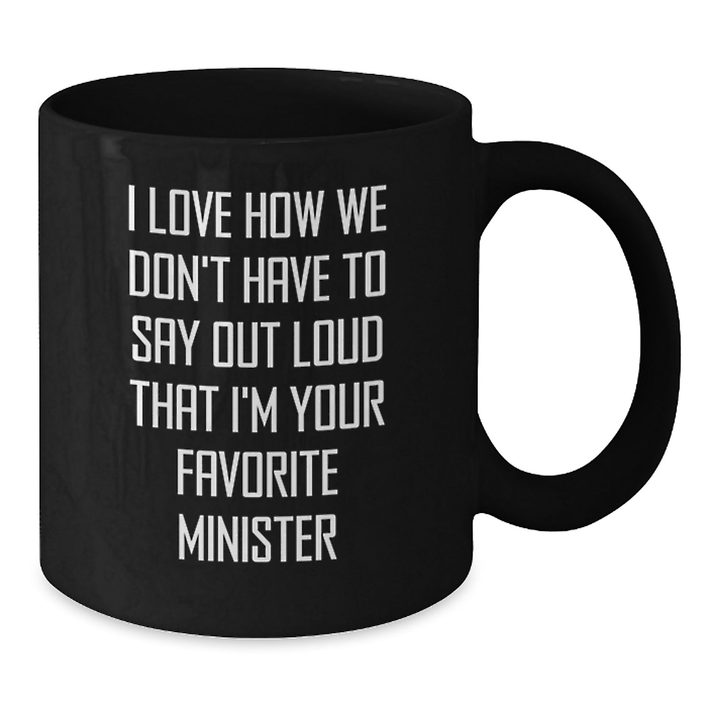 Funny Minister Gifts, Black Coffee Mugs for Christmas - Unique Gifts from Friends to Favorite Minister - Additional