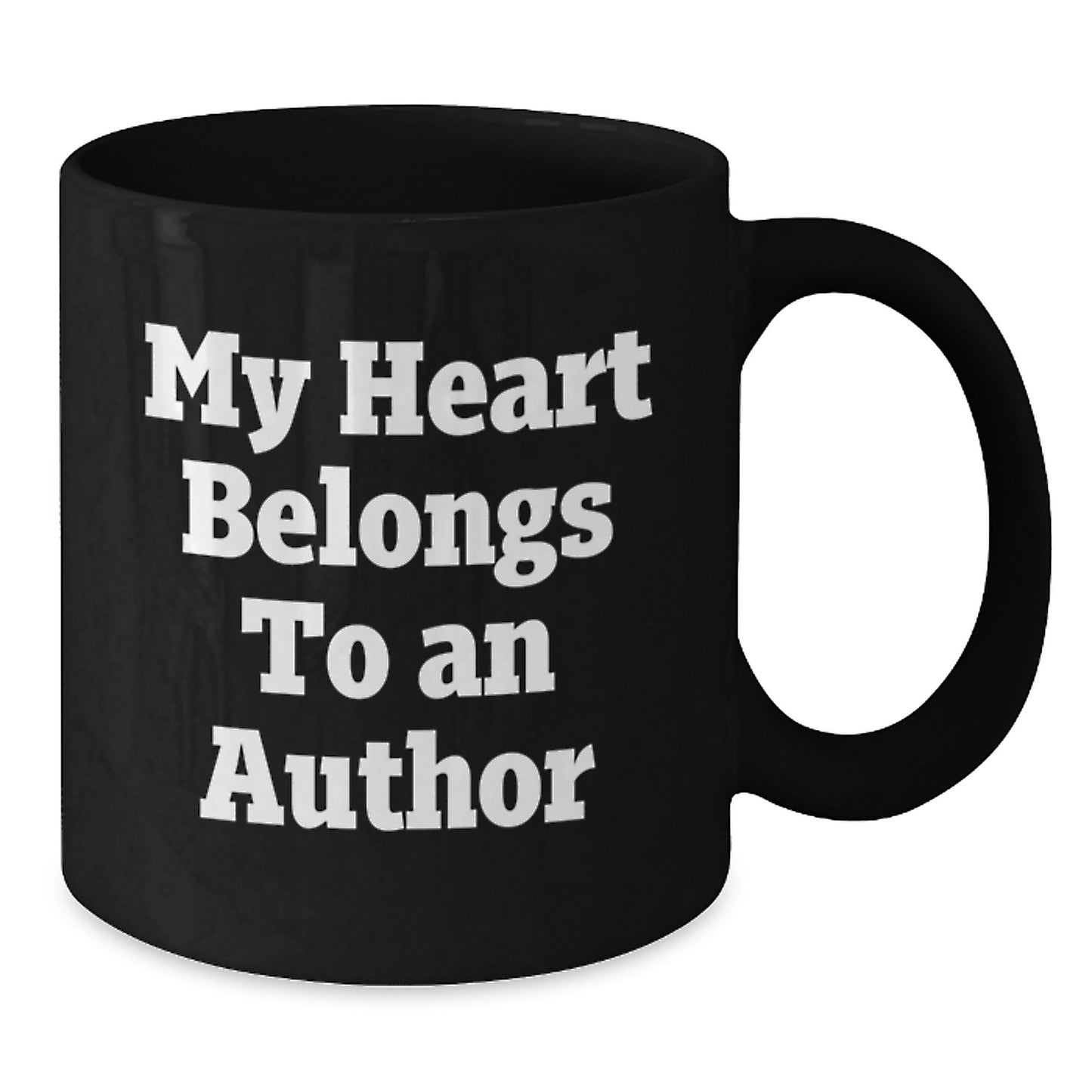 Funny Author Gifts from Friends to Graduation Unique Mugs with My Heart Belongs To An Author Quote - Additional