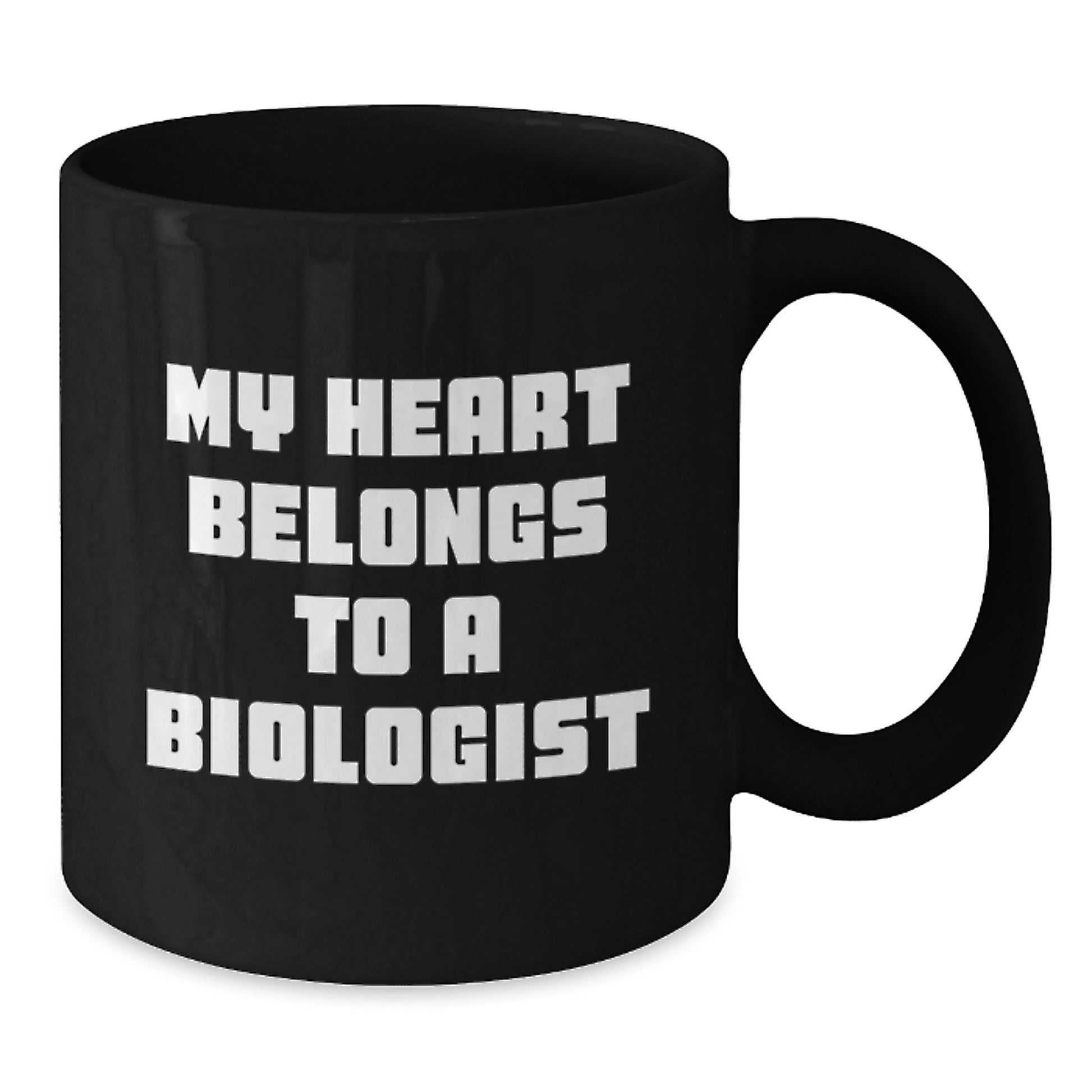 Funny Biologist Gifts for Him or Her, My Heart Belongs To A Biologist, Black Coffee Mug for Graduation Unique Gifts from Friends, Coworkers, Family - Additional