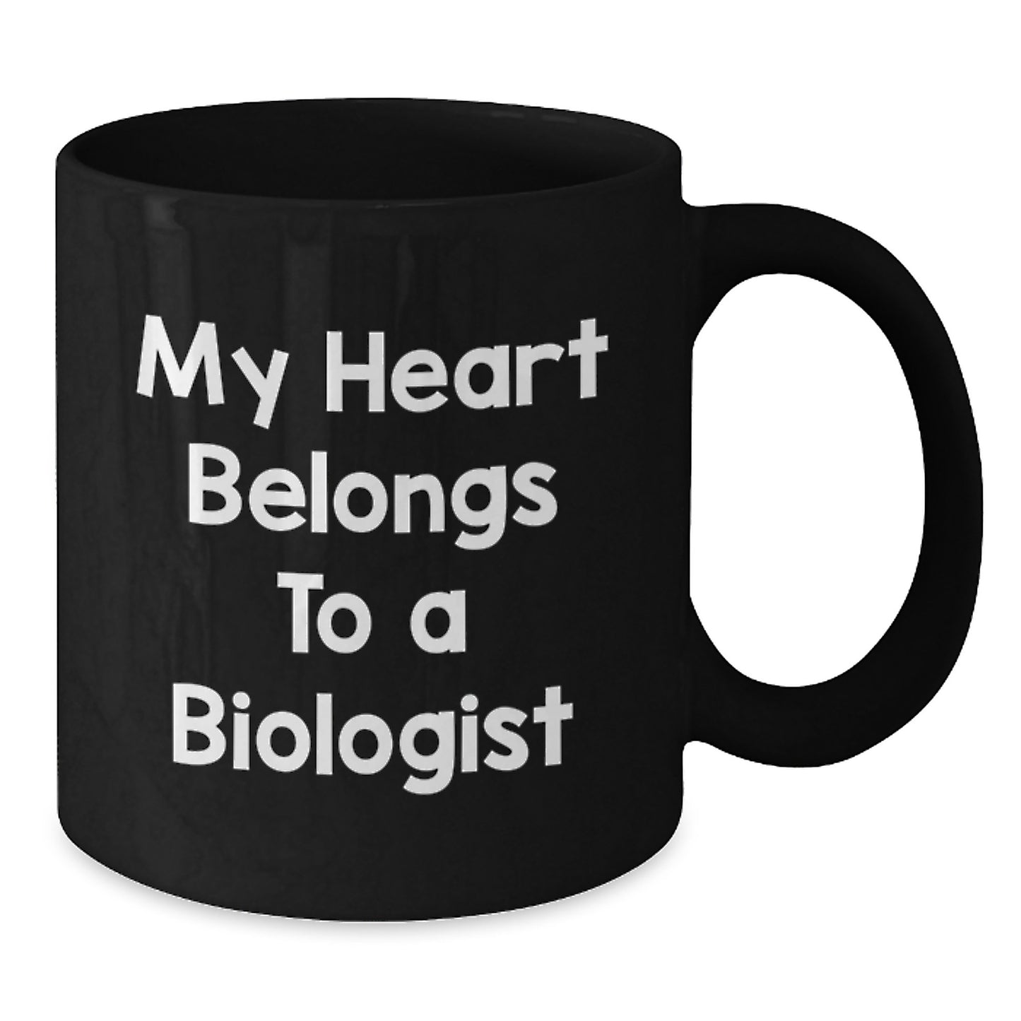 Funny Biologist Gifts for Him, My Heart Belongs To A Biologist Black Coffee Mug for Biologist Friends, Unique Graduation Gifts from Family - Additional