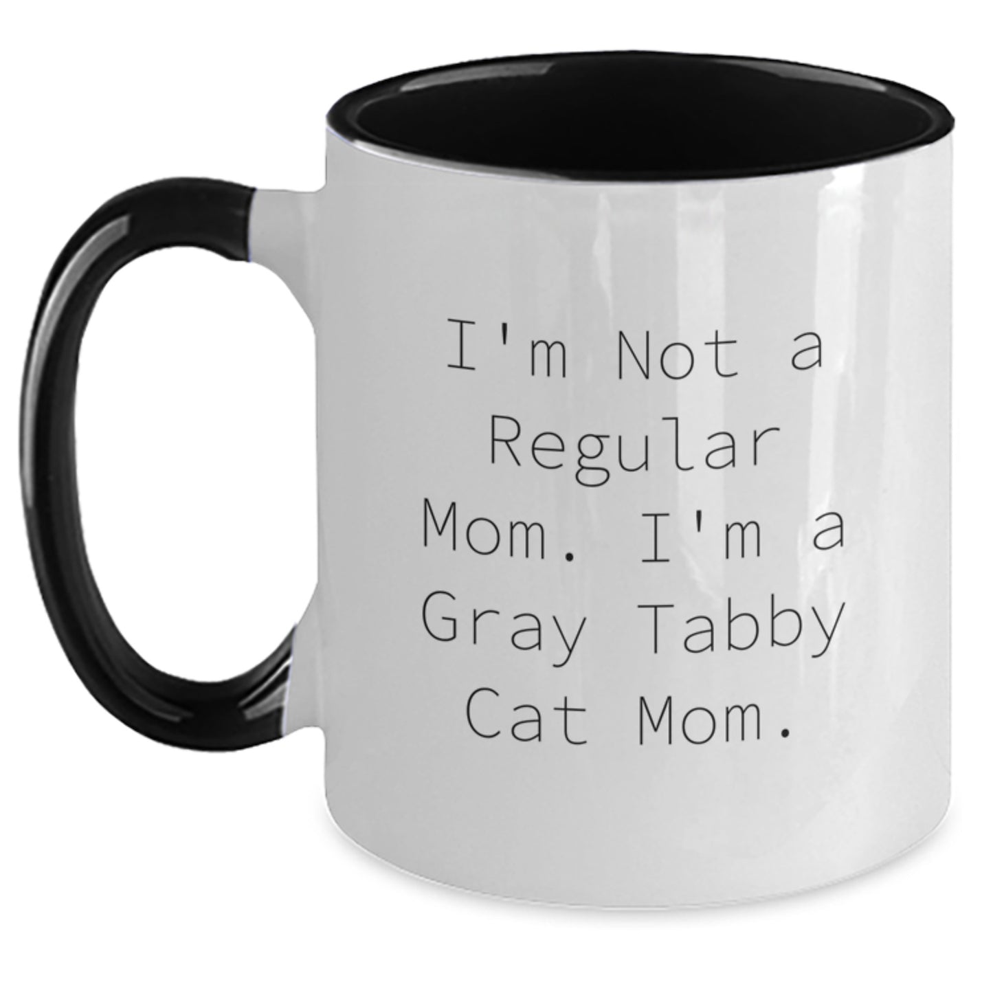 Funny Gray Tabby Cat Mom Gifts from Family for Graduation Unique Gifts, Two Tone Coffee Mug - Main