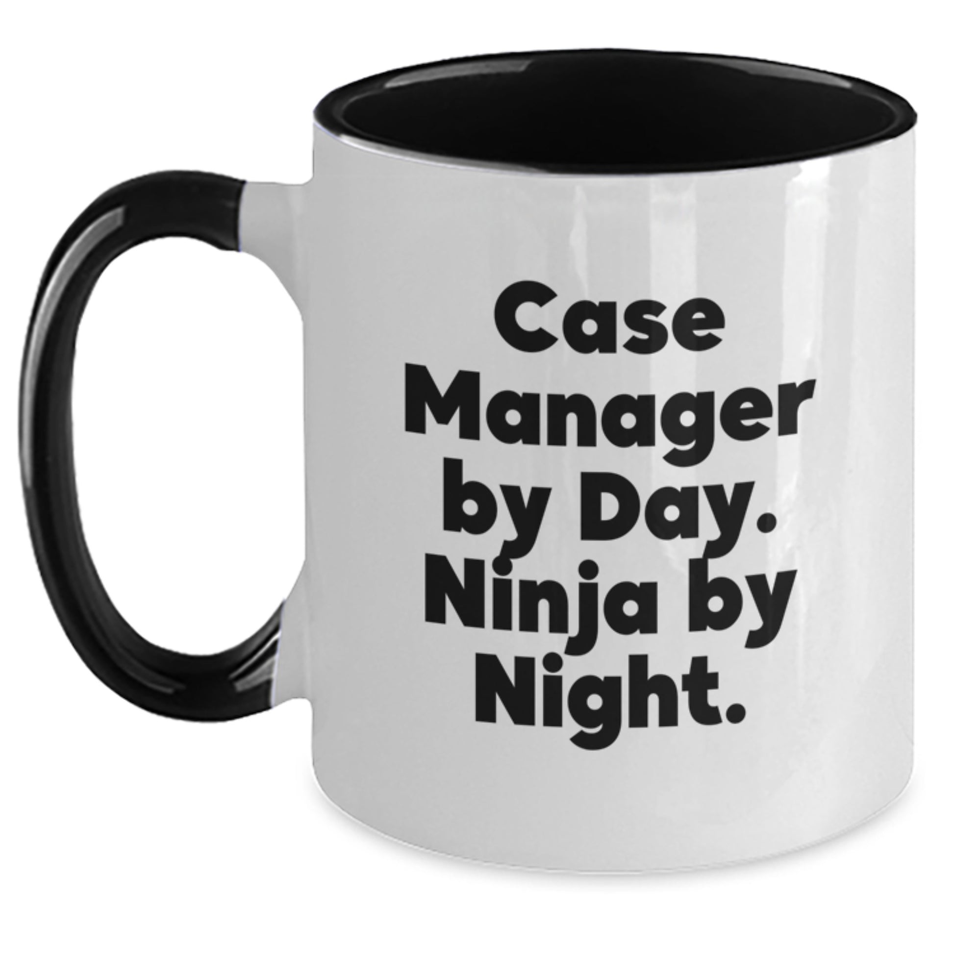 Funny Case Manager Gifts from Men, Unique Graduation Unique Gifts for Case Manager with Two Tone Coffee Mug - Case Manager By Day. Ninja By Night. - Main