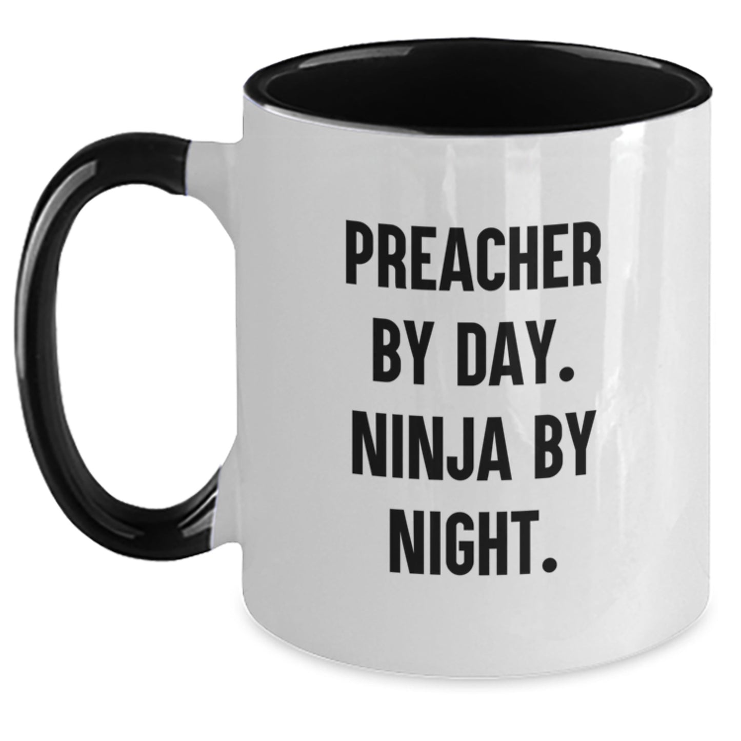 Preacher By Day Funny Two Tone Coffee Mug, Unique Gifts from Friends to Preacher, Valentine's Unique Gifts for Preacher - Main