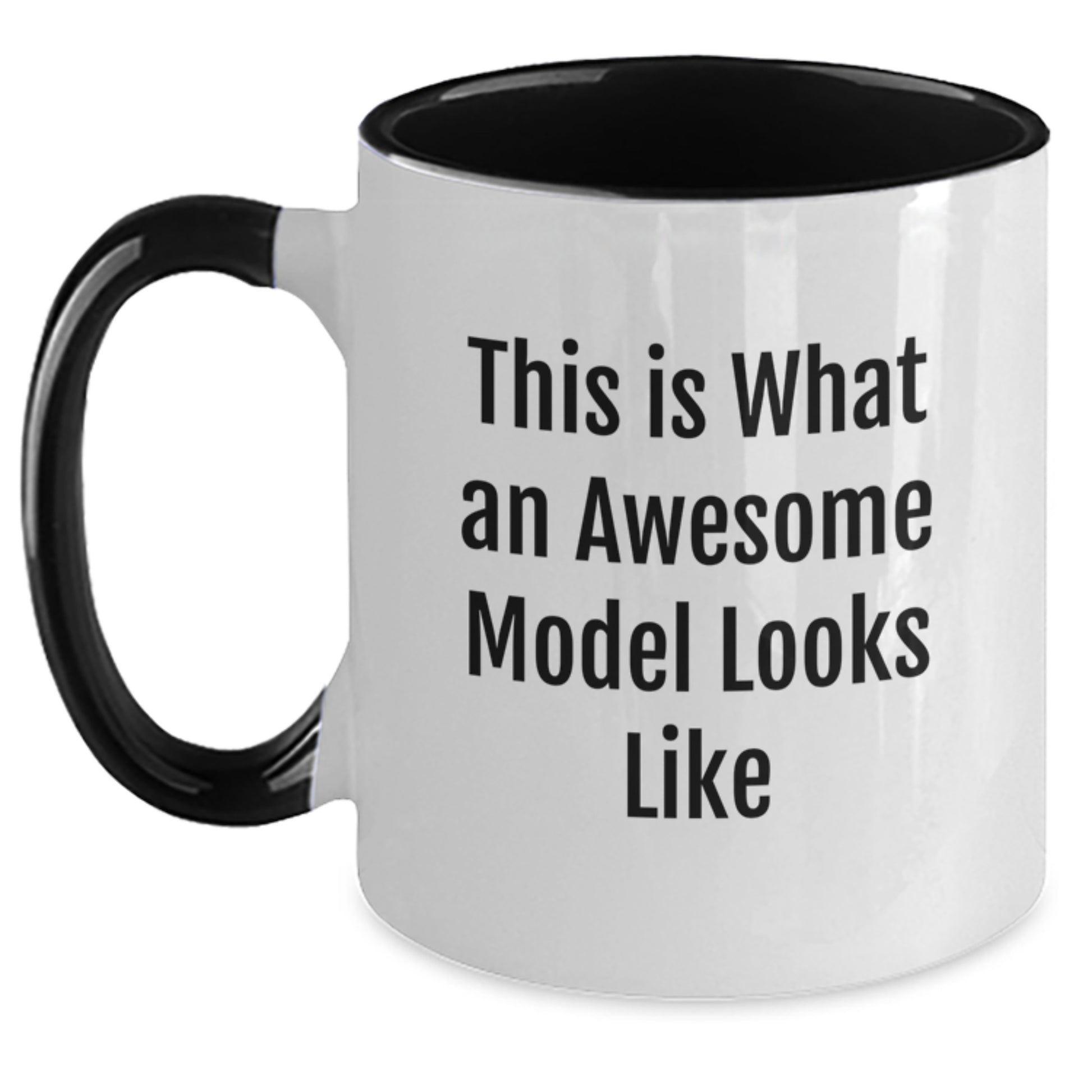 Funny Model Gifts from Friends, Unique Two Tone Coffee Mugs for Model, Inspirational Quote - This Is What An Awesome Model Looks Like, Gifts for Graduation - Main