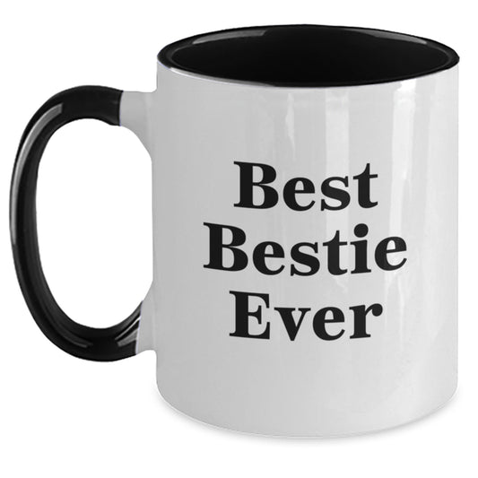 Bestie Keepsake Mug for Him Birthday Gift Black & White Ceramic 11oz - Main
