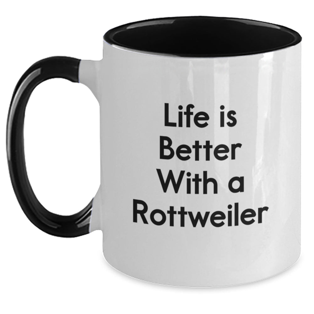 Funny Rottweiler Dog Gifts from Friends for Men Women Graduation Unique Two Tone Coffee Mugs - Main