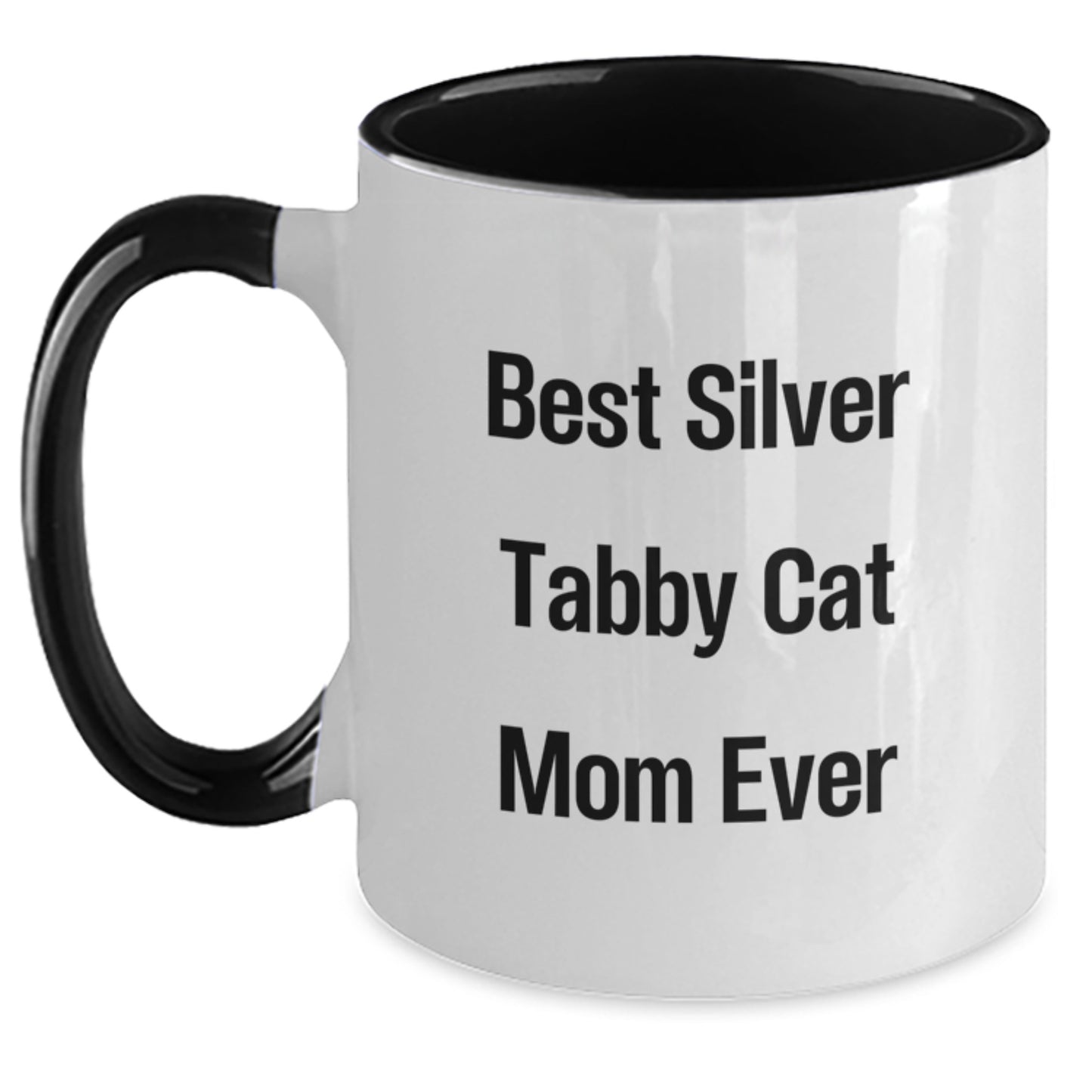 Funny Silver Tabby Cat Mom Gifts from Friends, Unique Birthday Unique Gifts for Silver Tabby Cat Lovers, Two Tone Coffee Mug - Main