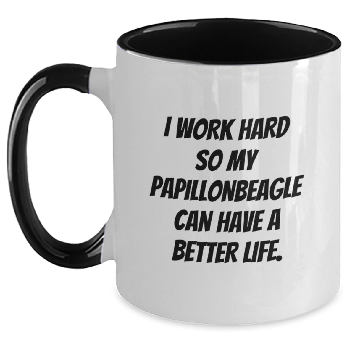 Papillon Dog Lover's Funny Quote Two Tone Coffee Mug, Gifts from Friends for Papillon Dog, Birthday Unique Gifts - Main
