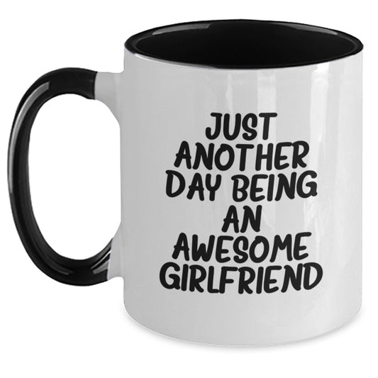 Funny Sweetheart Gifts from Friends for Her - Two Tone Coffee Mug with Inspirational Quote 'Just Another Day Being An Awesome Sweetheart' for Graduation - Main