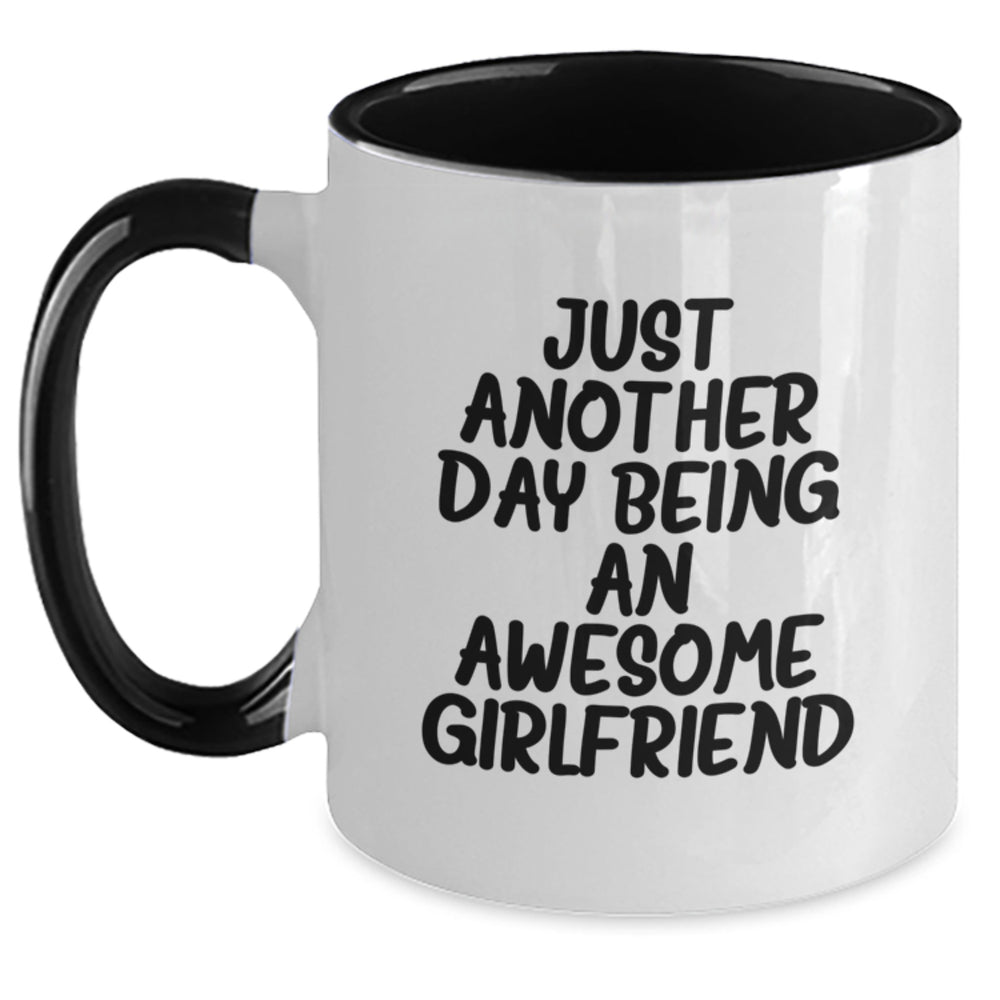 Funny Sweetheart Gifts from Friends for Her - Two Tone Coffee Mug with Inspirational Quote 'Just Another Day Being An Awesome Sweetheart' for Graduation - Main