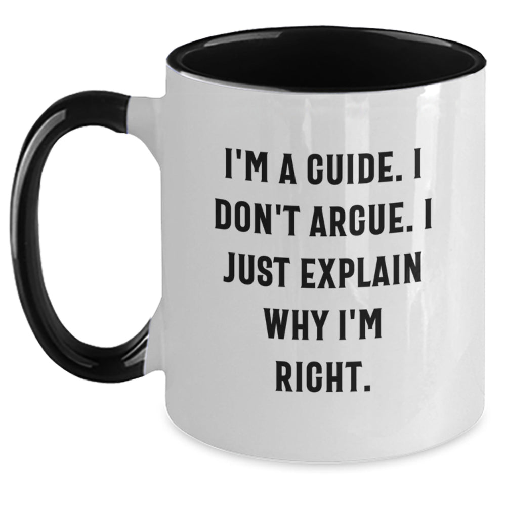 Guide Humor Graduation Gifts from Friends and Family, Two Tone Coffee Mug with Inspirational Quote - Main