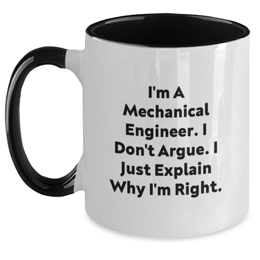 Mechanical Engineer Gifts, Funny Quote, Two Tone Coffee Mugs for Graduation, Gifts from Men to Mechanical Engineer Friends, Unique Graduation Gifts - Main