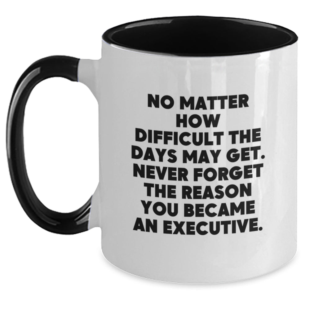 Executive Two Tone Coffee Mugs, Funny Christmas Unique Gifts for Men, Women, Coworkers, Family - Never Forget The Reason You Became An Executive - Main