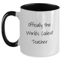 Load image into Gallery viewer, Teacher Gifts, Funny Two Tone Coffee Mugs, Officially The World&#39;s Coolest Teacher, Christmas Unique Gifts from Family - Main
