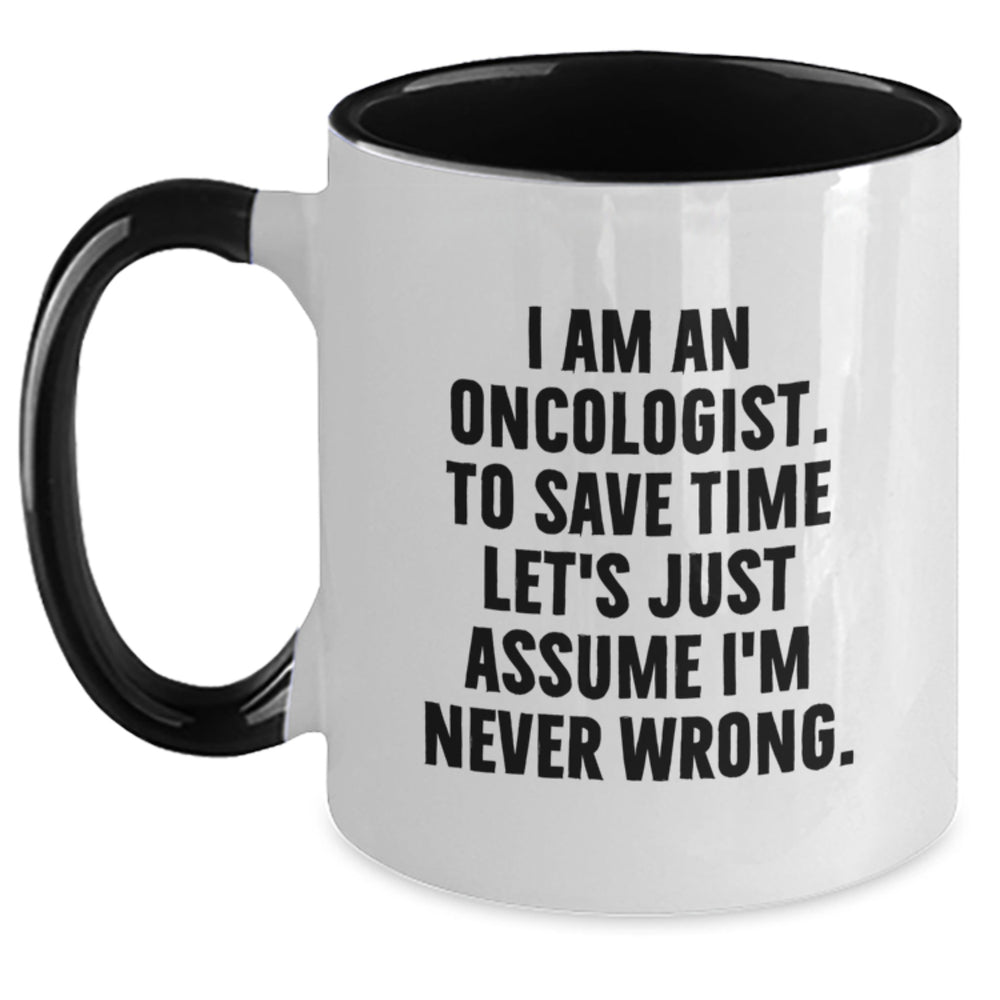 Funny Quote Oncologist Gifts from Family for Christmas Unique Gifts Two Tone Coffee Mug - Main