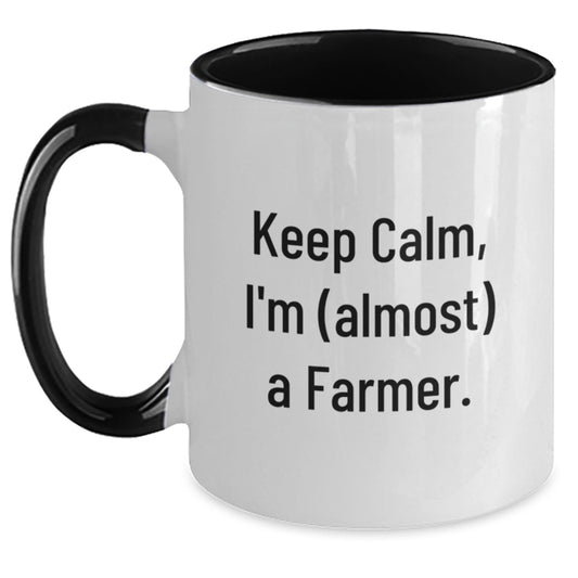 Funny Farmer Two Tone Coffee Mug Gifts from Friends or Family for Birthday Unique - Main