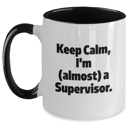 Funny Supervisor Quotes, Gifts from Men, Women or Friends for Supervisor, Mother's Day Unique Gifts, Two Tone Coffee Mug, Keep 'em Laughing - Main