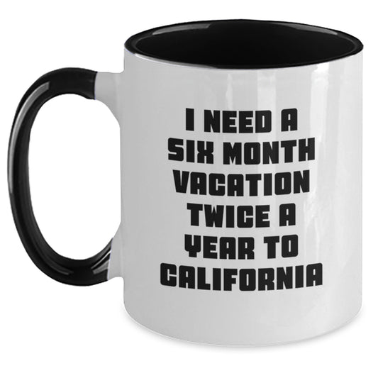 Gifts from Friends to California Enthusiasts - Funny Two Tone Coffee Mug for Mom's Special Day - Main