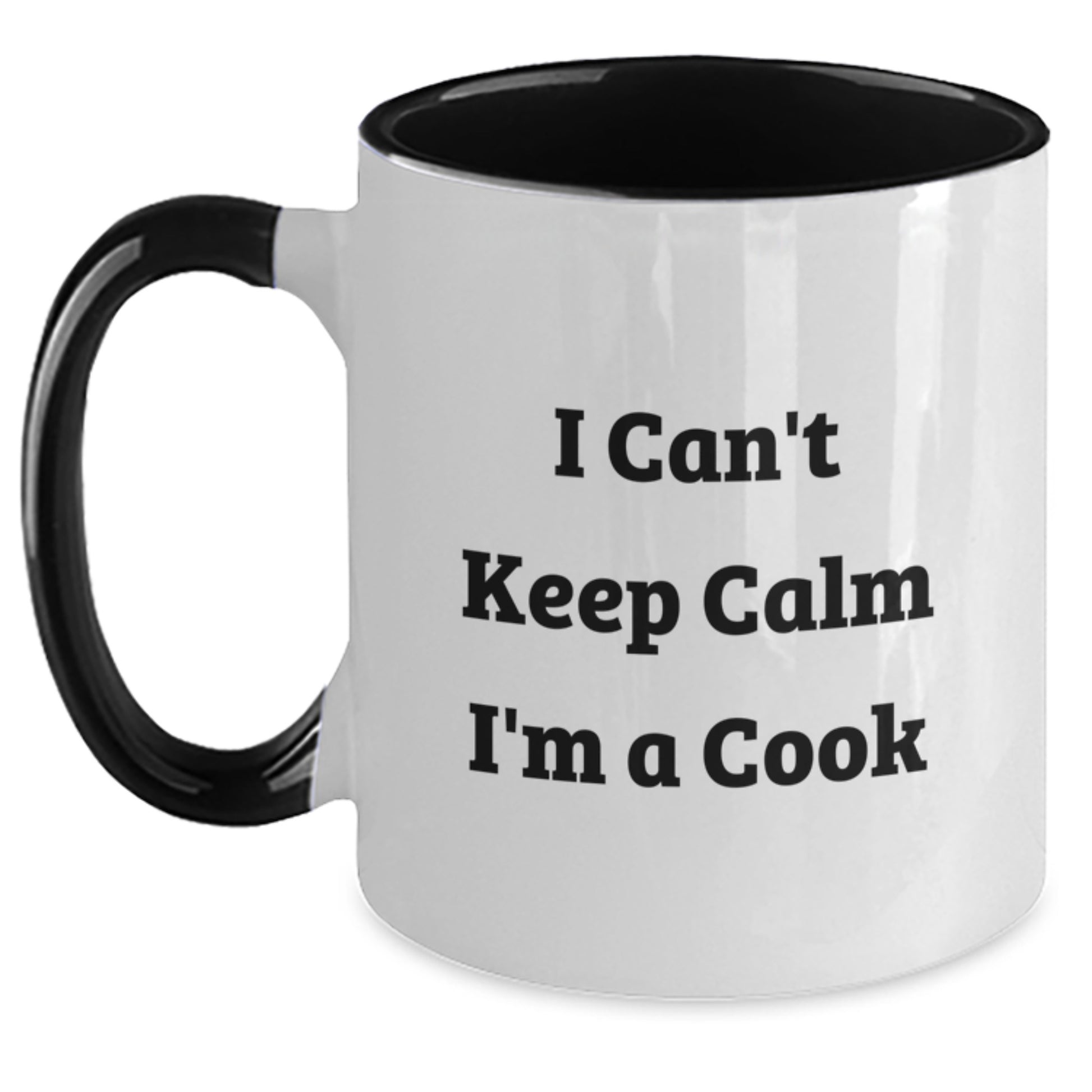 Funny Cook Gifts from Mom to Cook, Unique Gifts for Cook, Two Tone Coffee Mug with I Can't Keep Calm I'm A Cook Quote, Perfect for Cook on Mother's Day - Main